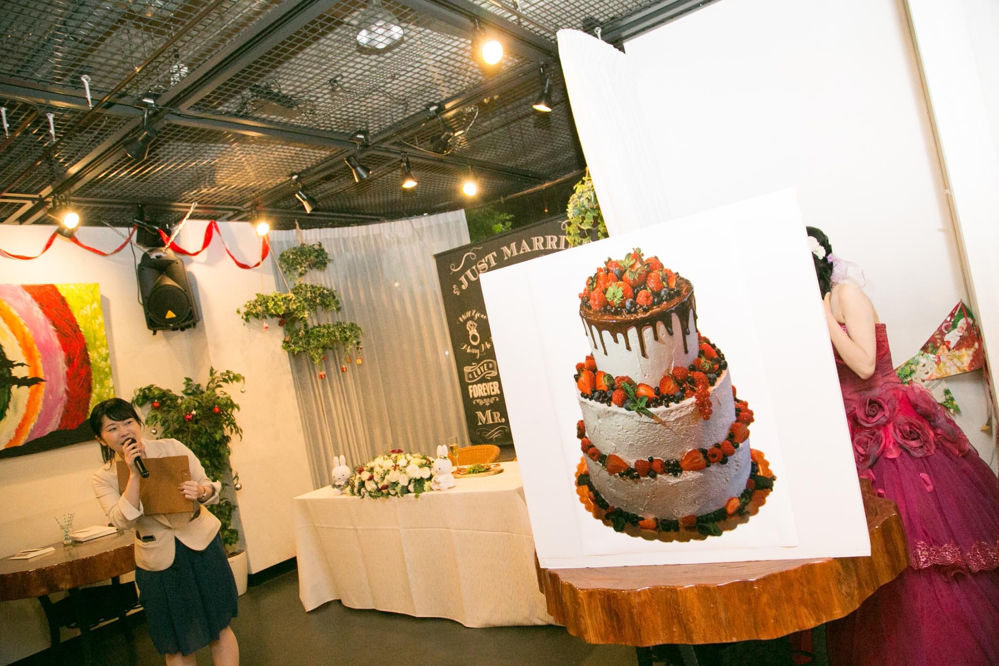 テーマは Happiness みんなで運ぶ幸せのタネ パーティーレポート 1 5次会や会費制結婚式 記念日づくりはneo Flag